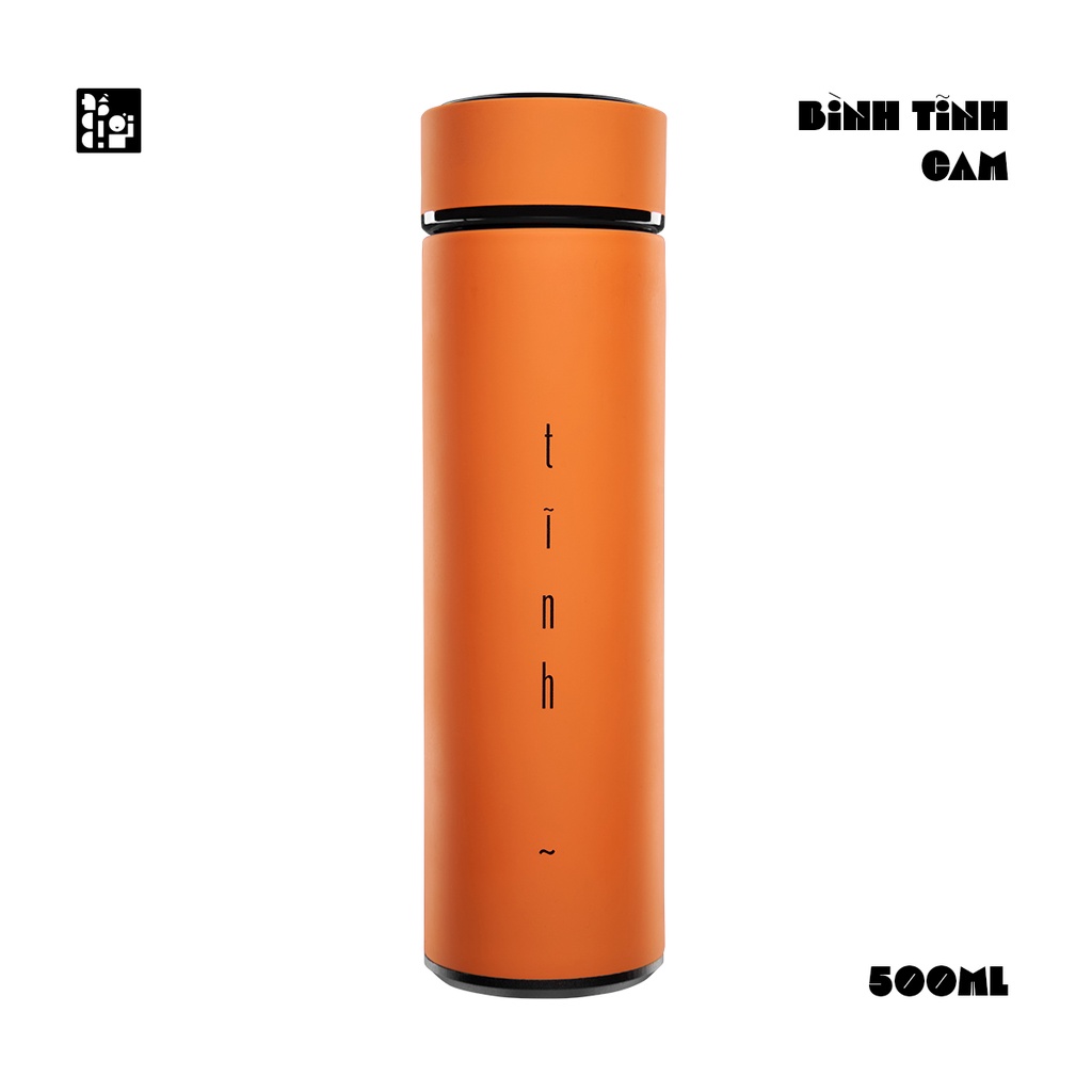 Bình "Tĩnh" giữ nhiệt màu Cam 500ml - Quà tặng văn vở