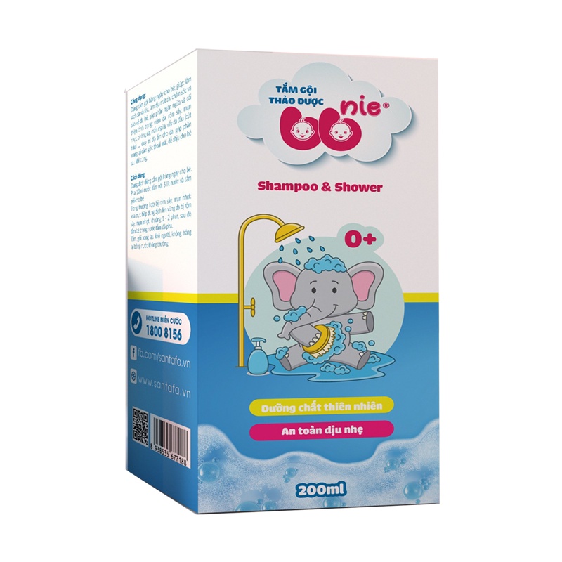 TẮM GỘI THẢO DƯỢC BB NIE – Chăm sóc bảo vệ da ngăn ngừa viêm da, rôm sẩy, mụn nhọt, duy trì độ ẩm da cho bé (200ml)