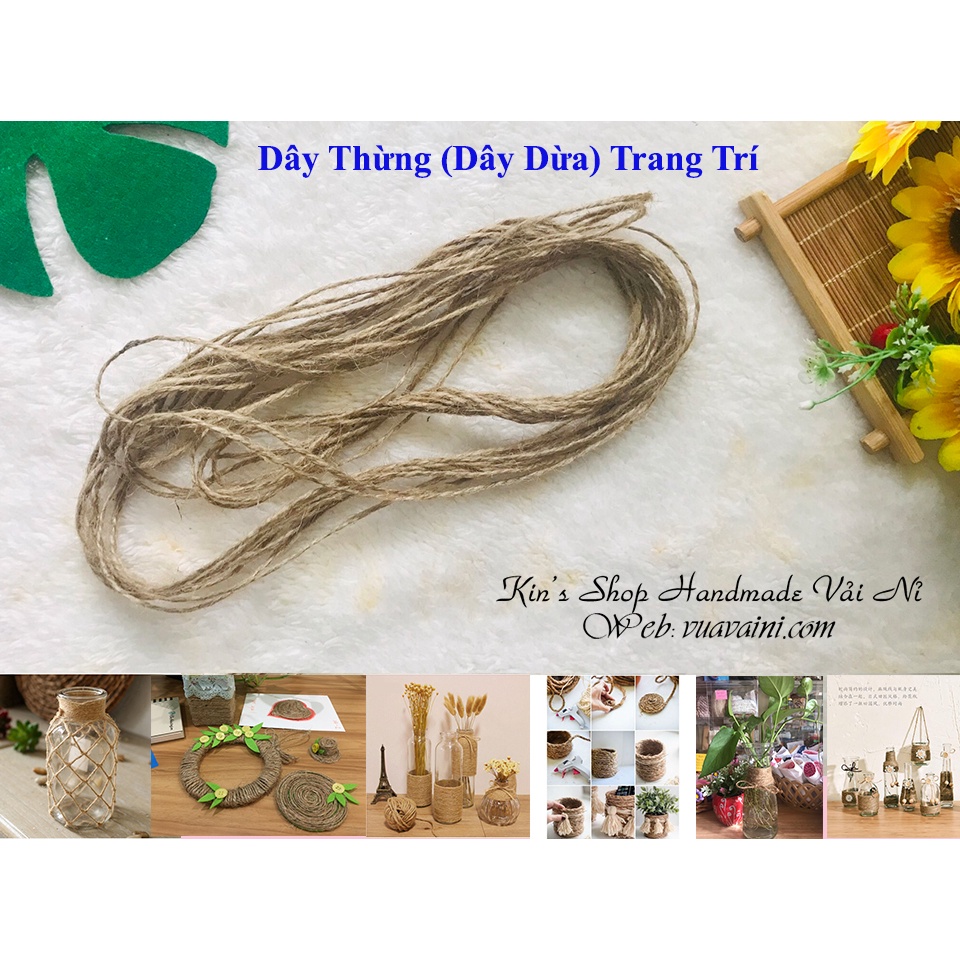 Dây dừa dây thừng dùng trang trí chai lọ, làm đồ handmade, thủ công lặt vặt, dây treo ảnh xinh xắn