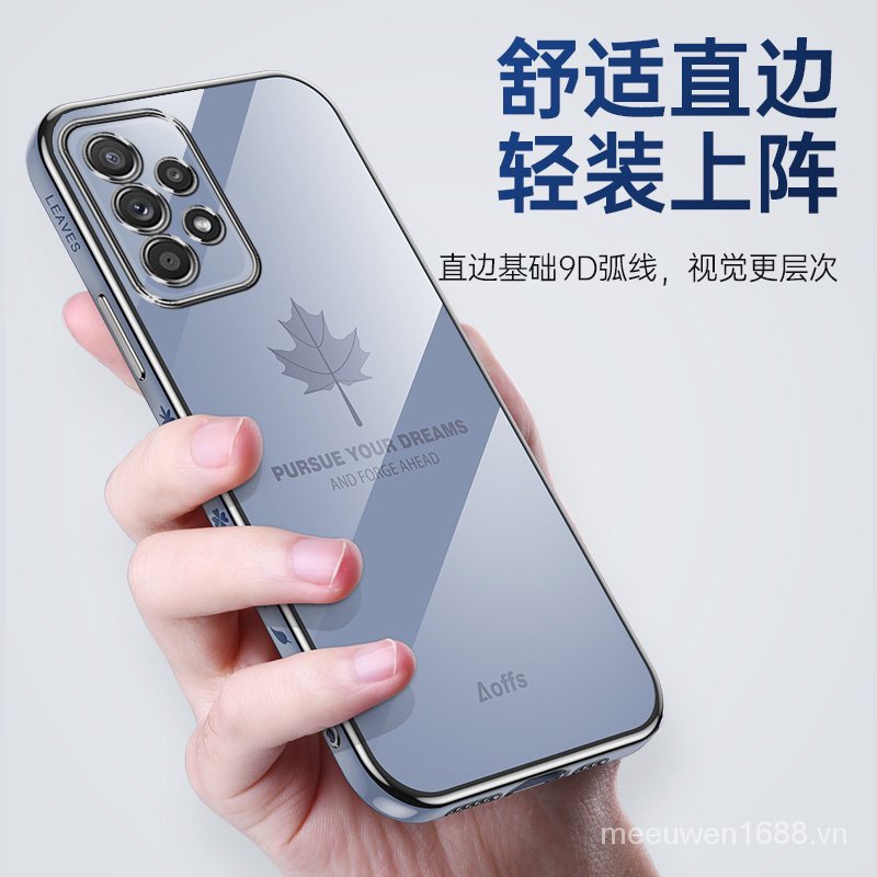 QIANZI Ốp Lưng viền thẳng họa tiết lá phong thích hợp cho Samsung A52 Samsung A32 Samsung A72 FY TLRJ