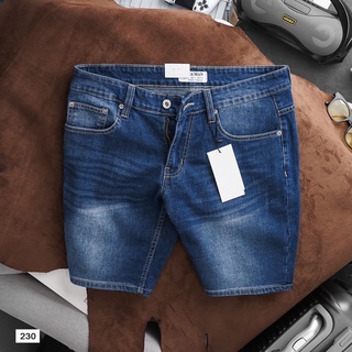 Quần short jean nam màu xanh trơn hàng xuất xịn đẹp giá rẻ