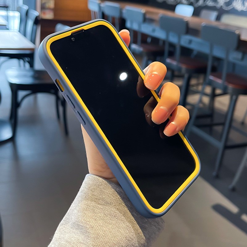 iPhone 13 Pro Max Ốp điện thoại silicone chống rơi màu trơn đơn giản 3 trong 1 cho iPhone 12 11 Pro Max 7 8 Plus