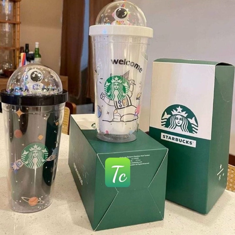 Ly nhựa 2 lớp starbuck cách nhiệt mẫu phi hành gia dung tích 550ml