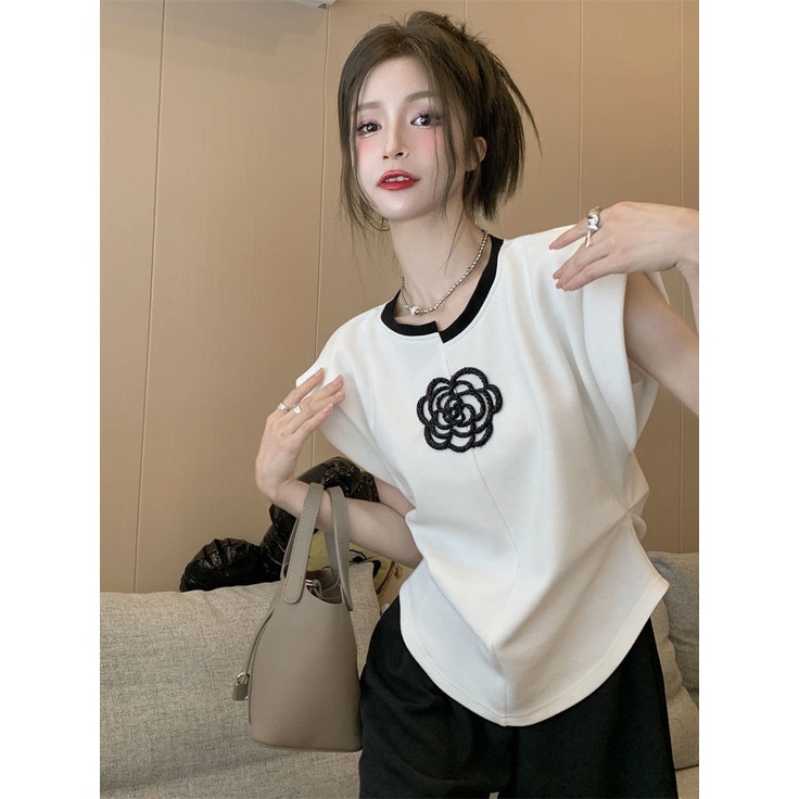 Jiashucheng Áo Thun Sát Nách Dáng Rộng Kiểu Pháp Thời Trang Mùa Hè Cho Nữ
