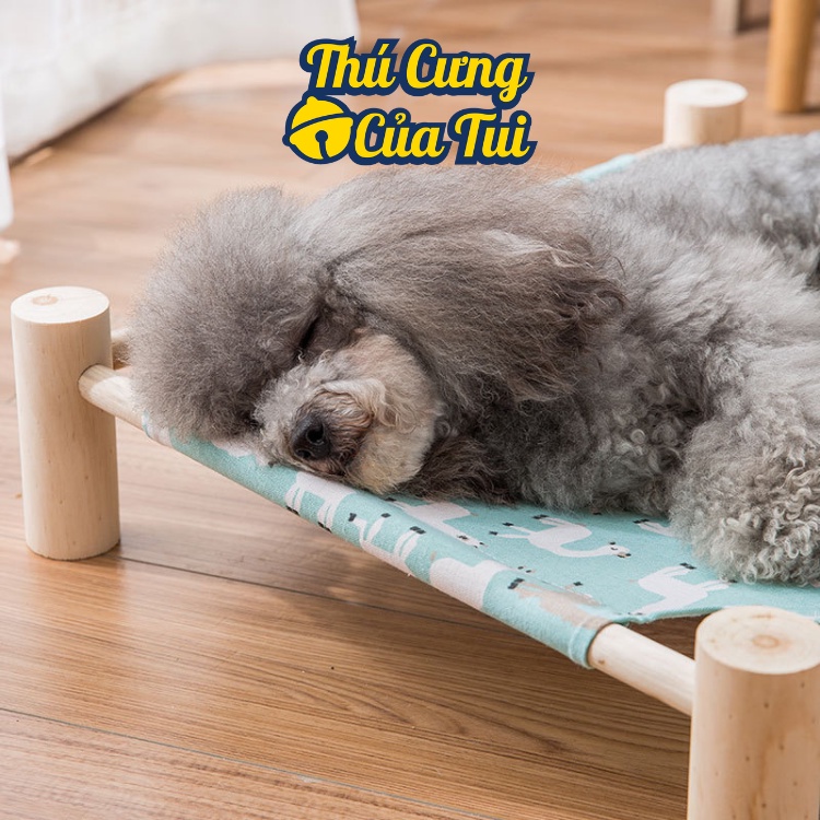 Giường võng gỗ cho thú cưng chó mèo phong cách Nhật Bản dễ thương - Thú cưng của tui