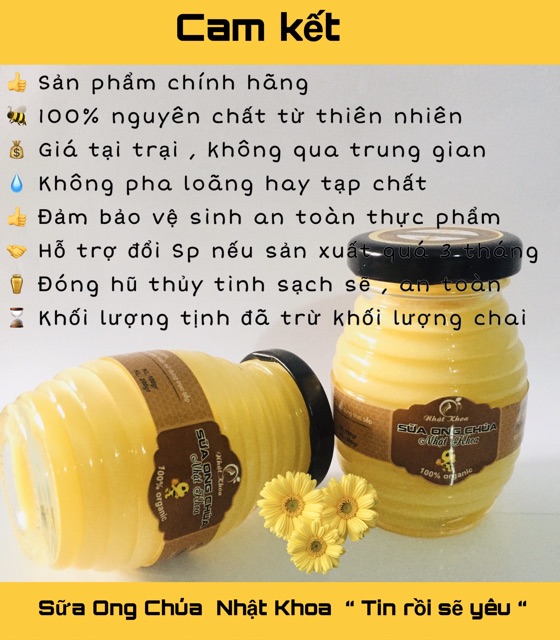 500g sữa ong chúa tươi 100% đạt ATTP( hũ thuỷ tinh)