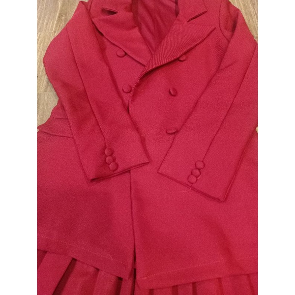 Set vest - chân váy xếp li