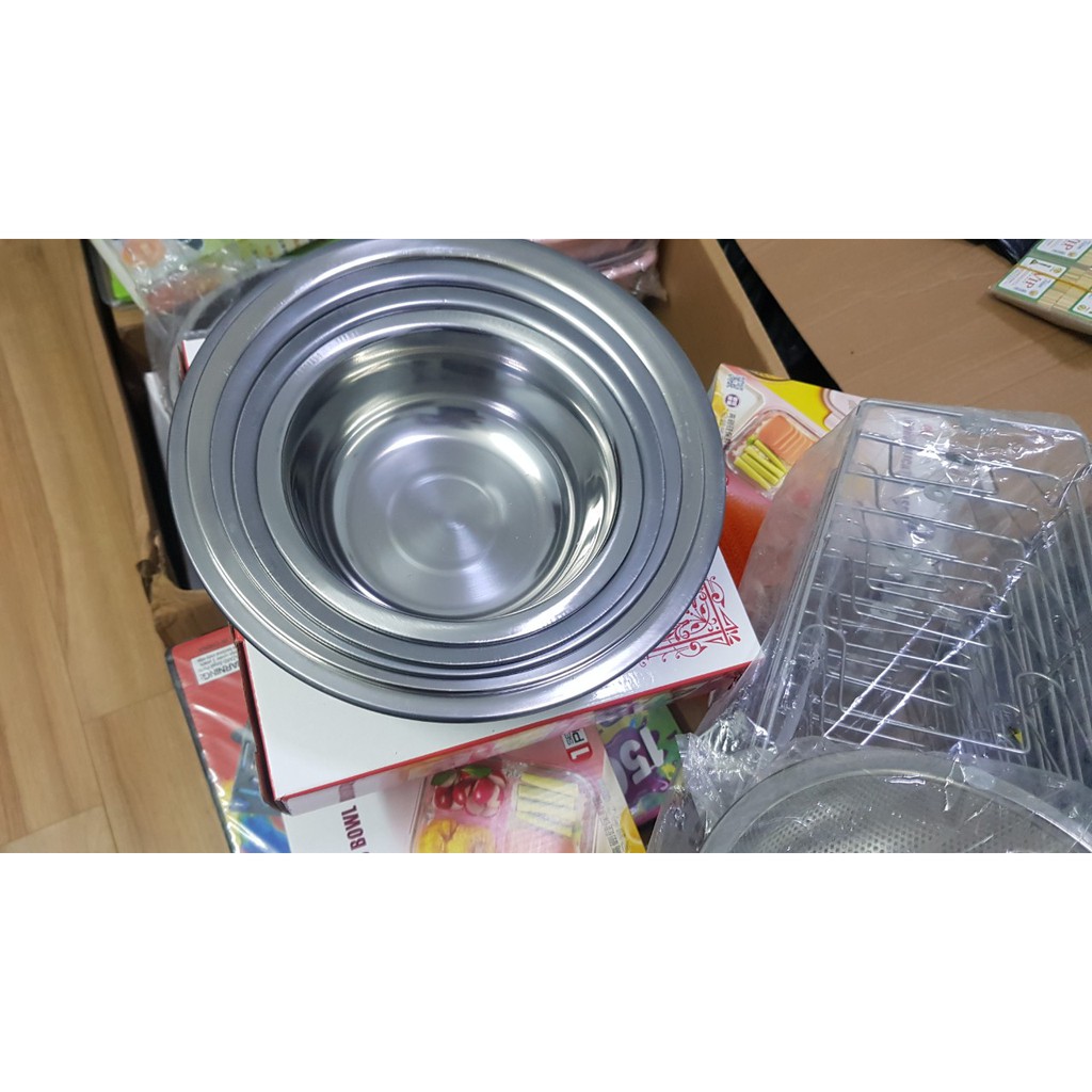 [ RẺ VÔ ĐỊCH ] SET 5 BÁT INOX LOẠI 18 ĐẾN 26 CM GIÁ SIÊU HÓT