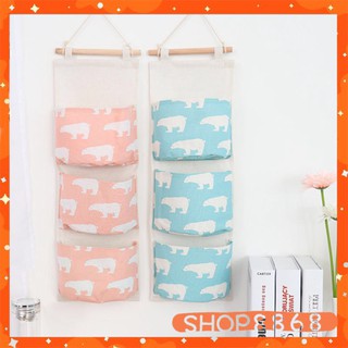 Túi vải đựng đồ treo tường tiện ích 3 ngăn đựng đồ cá nhân ( ngẫu nhiên ) - shop8868