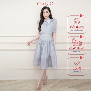 Set áo kèm chân váy organza adelaide xanh cindy c 495gy01/496gy01