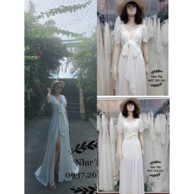 (free chỉnh sửa váy) maxi voan vàng xoắn eo xẻ tà, maxi xẻ đùi, maxi hot trend | BigBuy360 - bigbuy360.vn