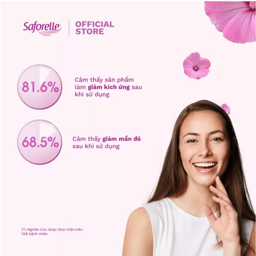 Dung dịch vệ sinh phụ nữ Saforelle Gentle Cleansing Care cao cấp thành phần tự nhiên làm sạch nhẹ dịu 250ml