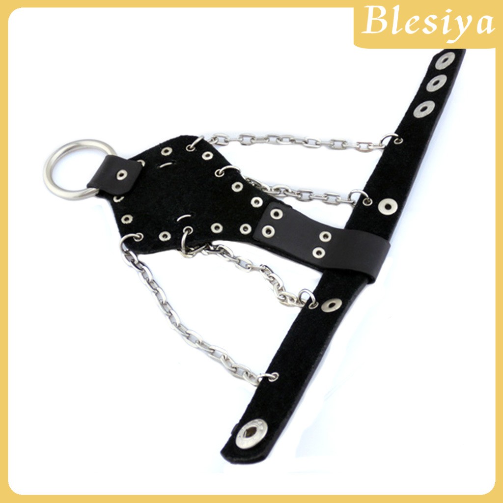 Vòng tay da đính đinh tán và chuỗi dây xích phong cách punk gothic thời trang cá tính