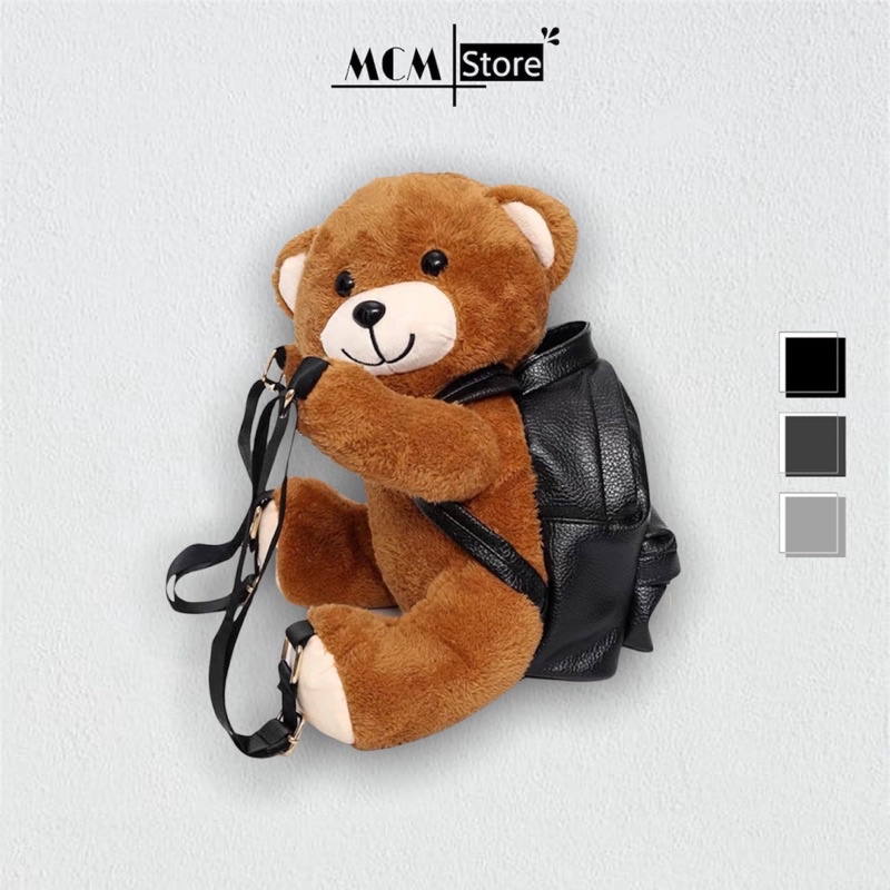 Balo gấu cute ôm sau vai - MCM cảm kết bản cao cấp đẹp nhất thị trường hiện tại
