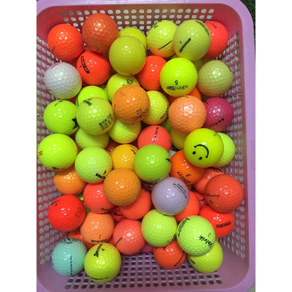 COMBO 10 BÓNG GOLF MÀU TỔNG HỢP CÁC HÃNG ĐỘ MỚI 95%