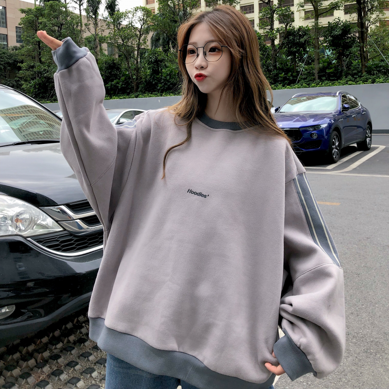 Áo nỉ dài tay dáng rộng phong cách Hàn Quốc trẻ trung thời trang cho nữ | BigBuy360 - bigbuy360.vn