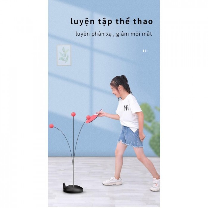 (MUA RẺ) BỘ BÓNG BÀN TẬP PHẢN XẠ CHO BÉ - TAY VỢT GỖ