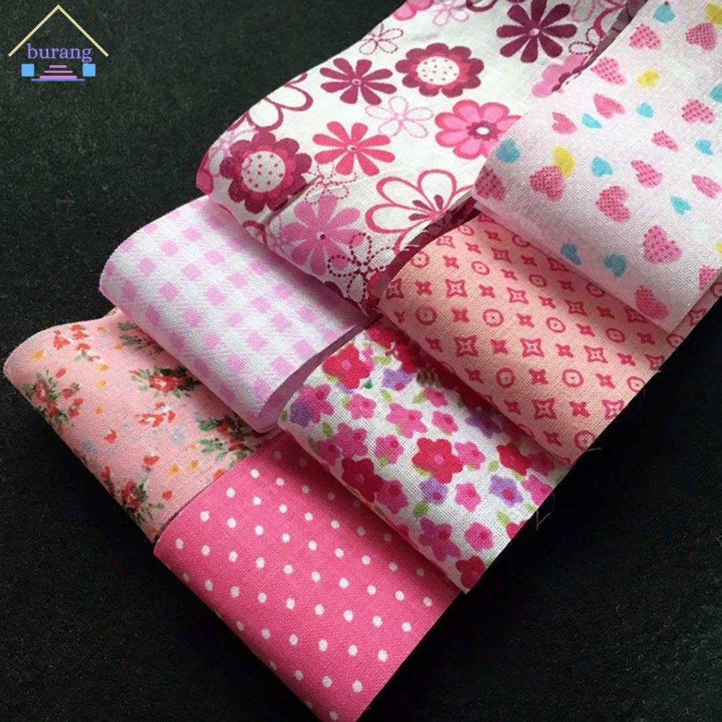 Set 30 miếng vải cotton họa tiết chấm bi/ in hoa dùng may vá thủ công