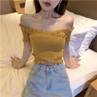Áo trễ vai len vạt hàng đẹp Quảng Châu