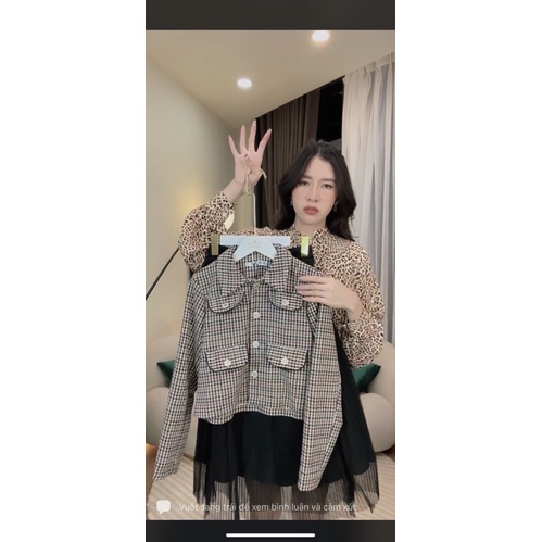 Pass set gồm áo dạ và chân váy dài Loan Lâm size M