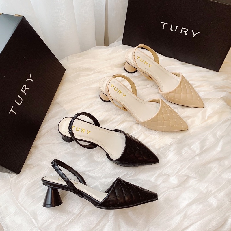 Giày TURY Quilted Leather Slingback TR004