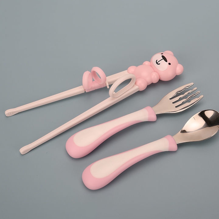 Set Đũa Thìa Dĩa Ăn Dặm Cho Bé Inox Cao Cấp An Toàn Cho Bé Dụng Cụ Cho Bé BabyRice 100