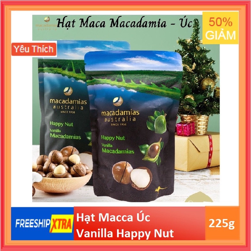 Hạt Macca Úc Vanilla Happy Nut 225g