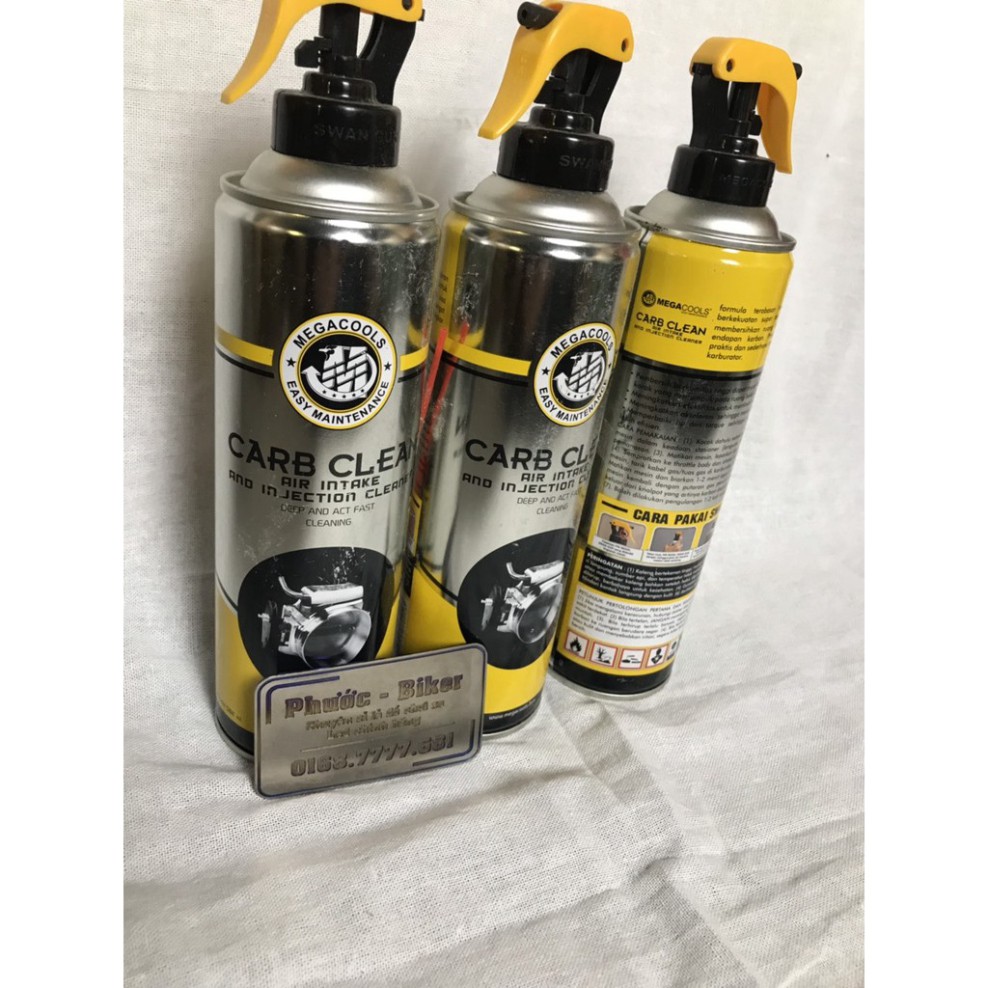 Megacools CarbClean 500ml dung dịch xịt vệ sinh họng xăng,buồng đốt . MS 800 ĐẠI KA STORE