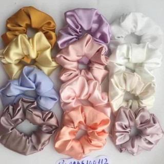 L92 cột tóc vải scrunchies buộc tóc vải trơn bóng loại đẹp hot trend