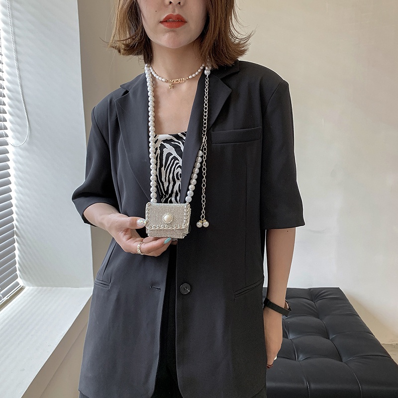 Túi Đeo Chéo JASMIN NOIR Dáng Nhỏ Phối Hạt Ngọc Trai Đơn Giản Sang Trọng 2021