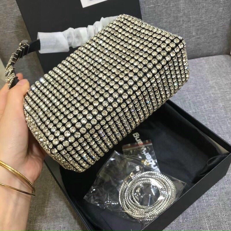 Túi Trống Đá Dây Có Chữ Wang Đá Kèm Dây Dài, Túi Đeo Chéo Nữ