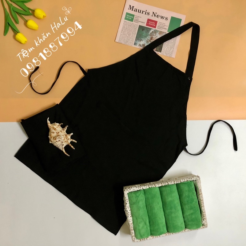 Tạp dề trơn 🔥𝗥Ẻ 𝗩𝗢̂ ĐỊ𝗖𝗛🔥 chất liệu tuyết mưa dày dặn dùng trong salon tóc, tiệm nail.