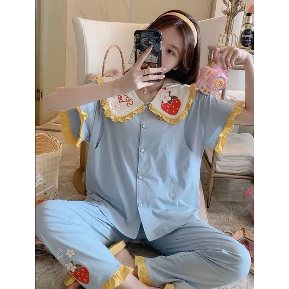 Bộ bầu - bộ sau sinh - chất liệu cotton - kiểu mới thời trang ( lá sen in quả Dâu Dài )