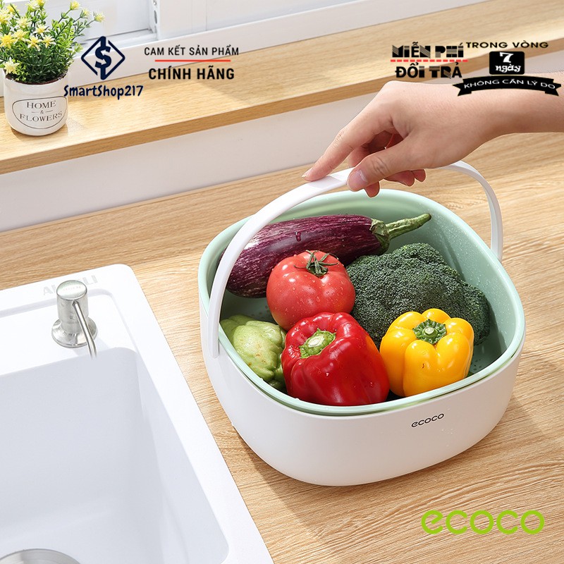 Rổ 2 Lớp Thoát Nước Cao Cấp - Thương Hiệu Nhật Bản ECOCO