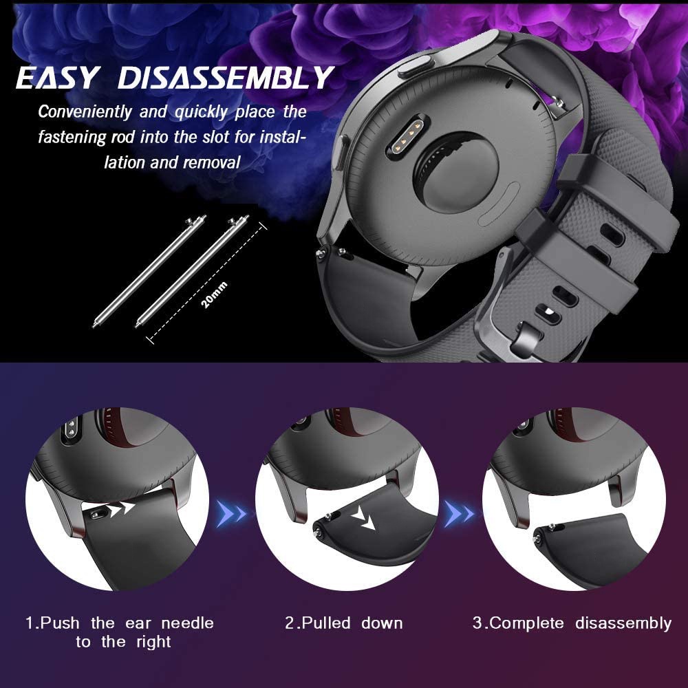 Dây Đeo Thay Thế Bằng Silicone Có Nút Chống Bụi Cho Garmin Venu 2 plus Vivoactive 4 Garmin Vivoactive 4S 4 Forerunner 245