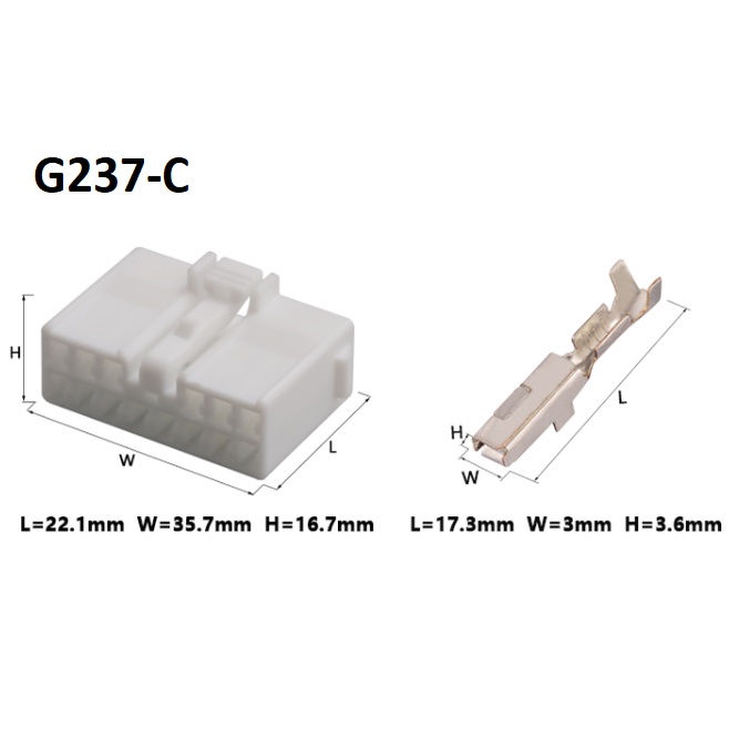 G237-Giắc cắm Nút điều chỉnh cửa sổ ô tô 14 lỗ 2.2mm