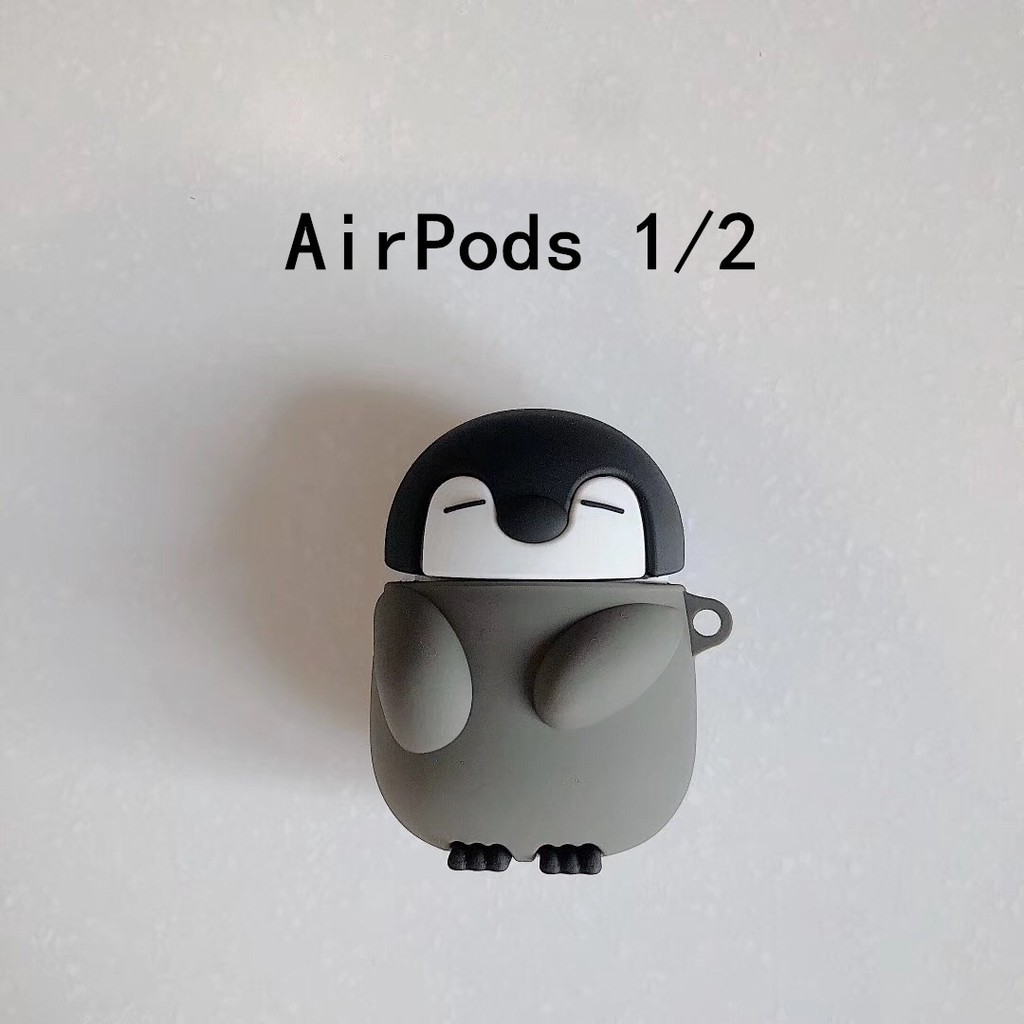 Hộp Đựng Bảo Vệ Tai Nghe Airpods Hình Chim Cánh Cụt 3d