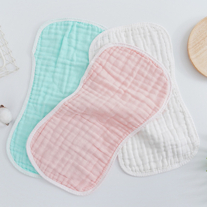 Yếm Ăn Bằng Cotton Màu Trơn Thân Thiện Với Da Cho Bé Sơ Sinh