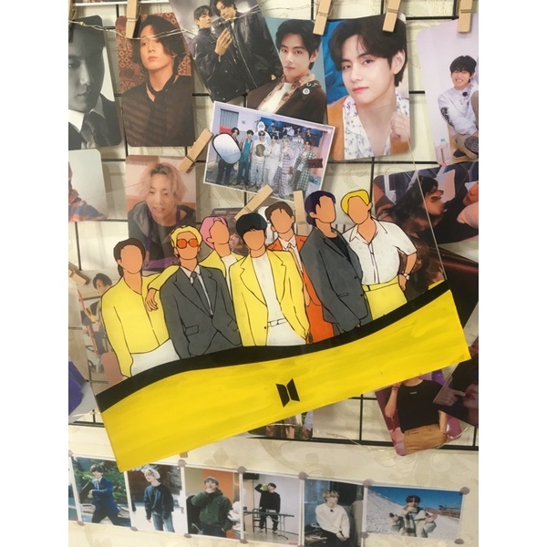 tranh kính tô màu mica BTS Butter (tặng kèm card bất kì, có giá đỡ) | BigBuy360 - bigbuy360.vn