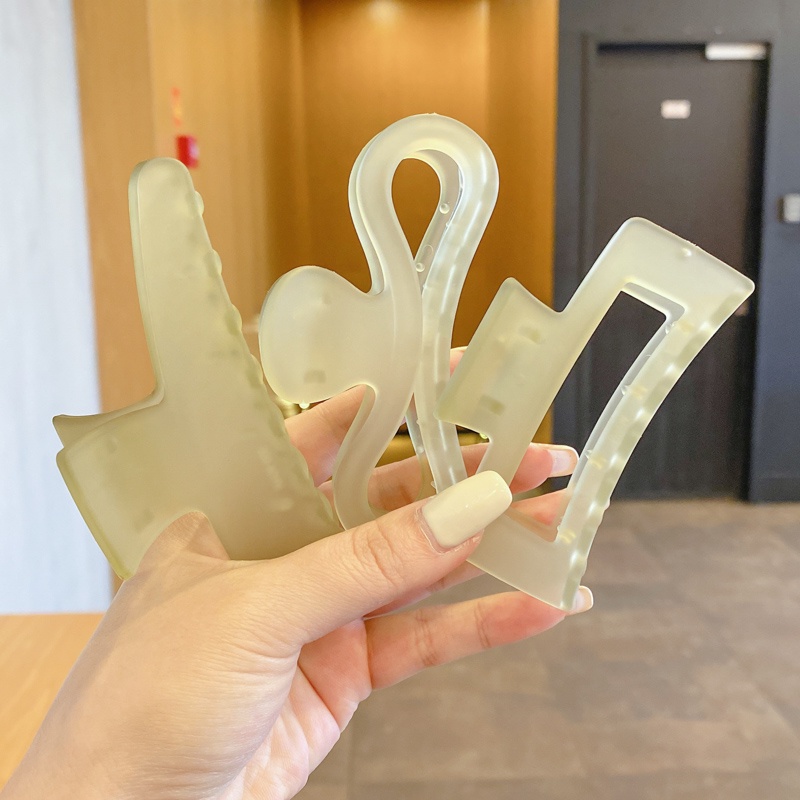 Kẹp tóc acrylic màu xanh lá thời trang xu hướng Hàn quốc