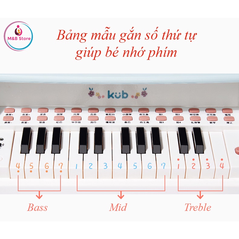 (Bản Quốc Tế) Đồ Chơi Đàn Mini Piano Cao Cấp - KUB, Đèn LED Hướng Dẫn, Âm Thanh Cực Hay