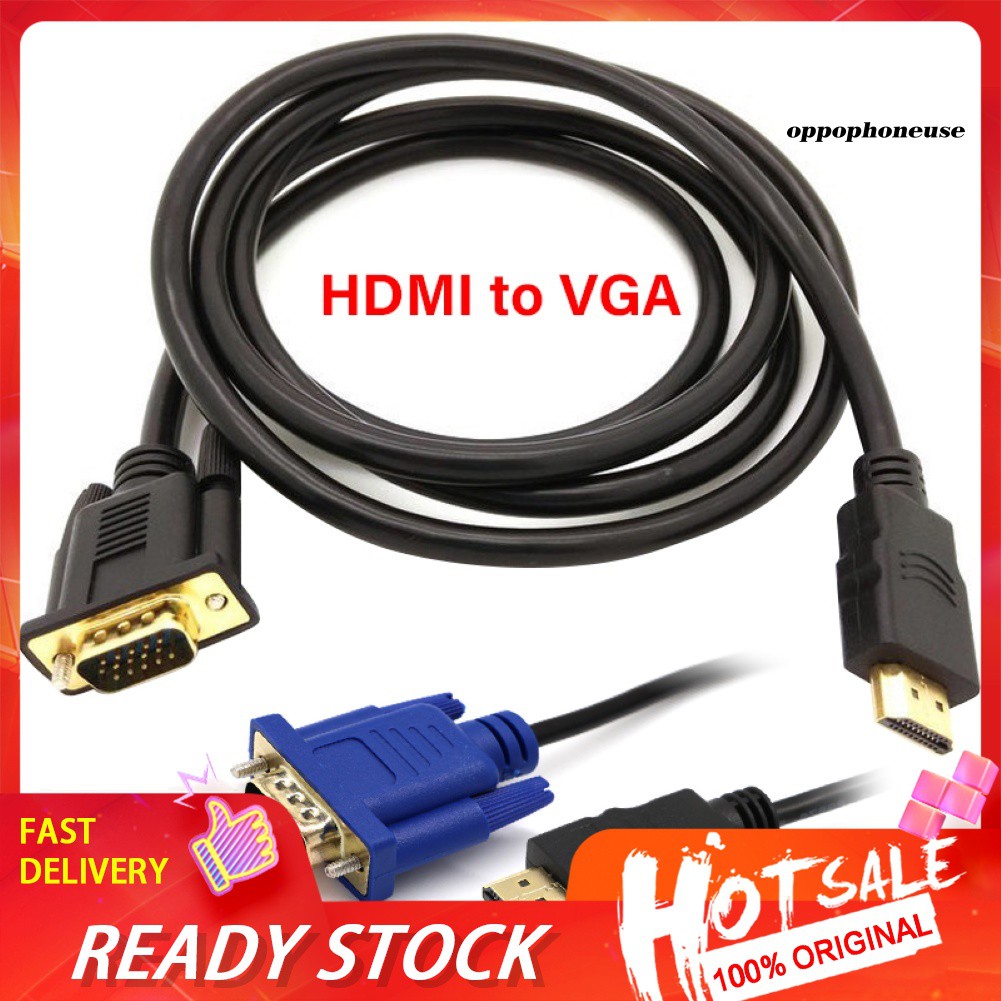 Cáp Chuyển Đổi 1080p HDMI Sang VGA Dài 1.8m Cho PC DVD HDTV