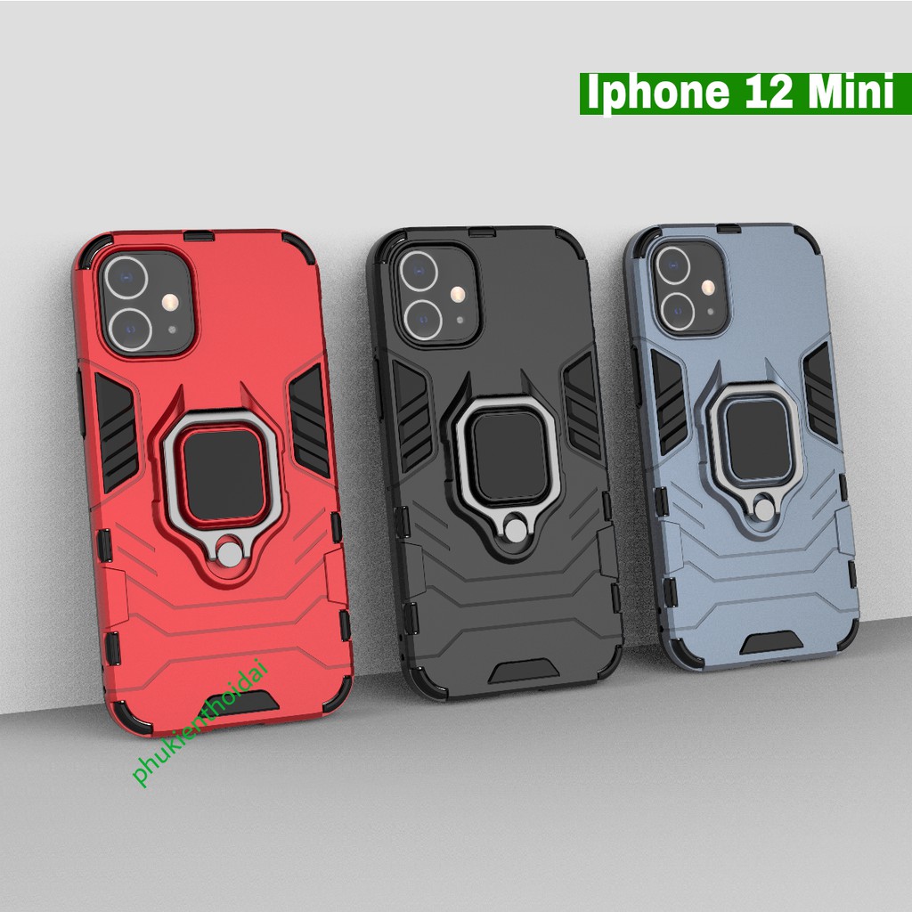 Ốp lưng Iphone 12 Mini Iron Man Iring chống sốc chống va đập mạnh giá đỡ kiêm nhẫn hút ô tô