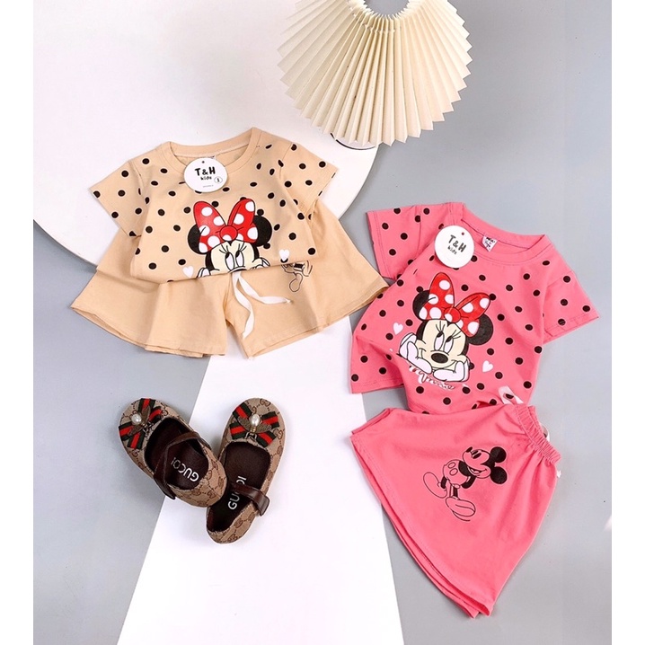 Bộ Mickey quần giả váy cực xinh cho bé gái - BMQGV
