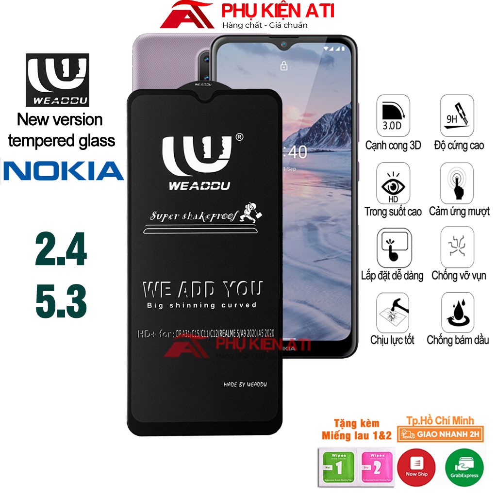 Kính cường lực Nokia 2.4/ Nokia 5.3 WEADDU -Loại tốt,cảm ứng mượt mà-Phiên bản nâng cấp kính 9D,21D,111D