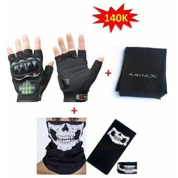 Combo Gang tay Monster,Ống Tay Chống Nắng Hàn Quốc,Khăn Đa Năng