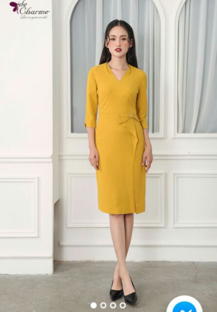 Váy de charme nguyên tag, size M,  màu vàng nghệ,