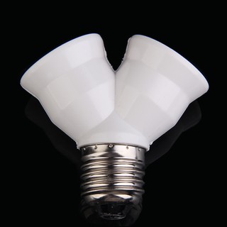 warm E27 Base Light Lamp Bulb Socket 1 to 2 Splitter Adapter Converter Socket