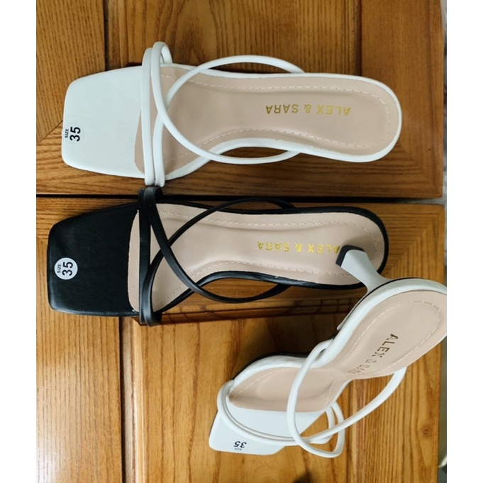 Dép guốc cao gót nữ 7p quai mảnh đế nhọn mũi vuông hở ngón 3 dây chéo siêu nhẹ đẹp rẻ thời trang