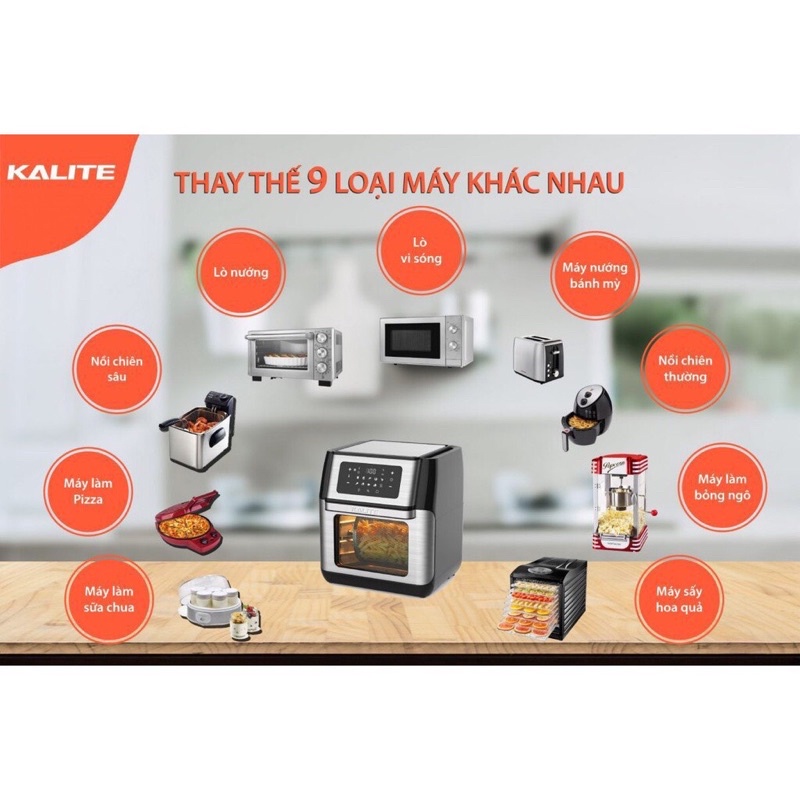 Nồi chiên không dầu Kalite Q10 đa năng, dung tích 10L, bảo hành 24 tháng - hàng chính hãng
